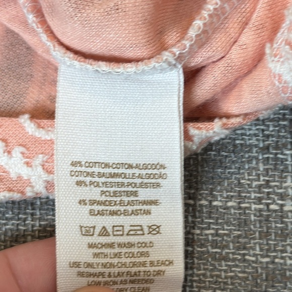 Free People Women's Peach White Embroidered Pattern Mini Fitted Dress - Picture 7 of 9